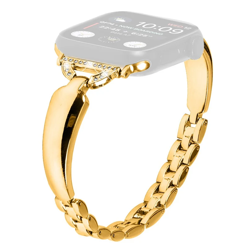Rhinestone Decor Copper Bracelet - Black for Apple Watch Series 42mm 44mm 45mm