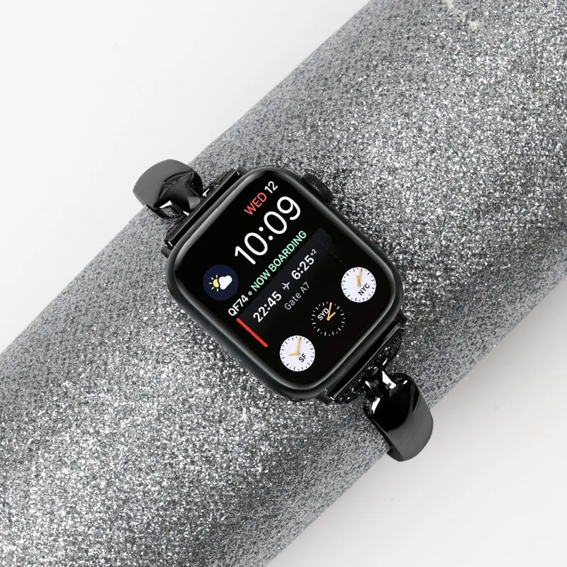 Black Rhinestone Watch Band for Apple Watch - Elegant and Durable