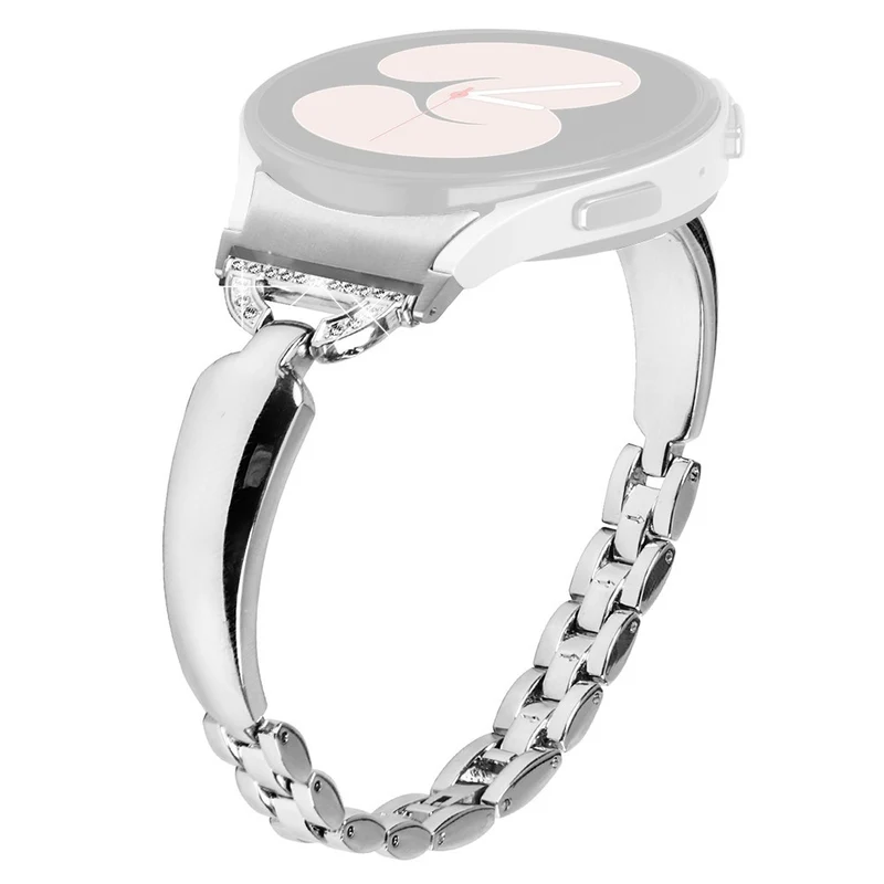 D-Shaped Rhinestone Black Watch Band for Samsung Galaxy Watch 6 40mm and 44mm