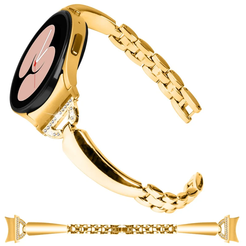 D-Shaped Rhinestone Black Watch Band for Samsung Galaxy Watch 6 40mm and 44mm