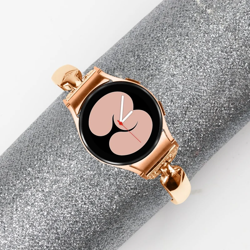 D-Shaped Rhinestone Black Watch Band for Samsung Galaxy Watch 6 40mm and 44mm