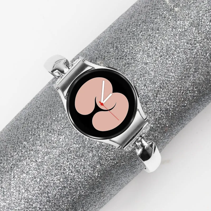 D-Shaped Rhinestone Black Watch Band for Samsung Galaxy Watch 6 40mm and 44mm