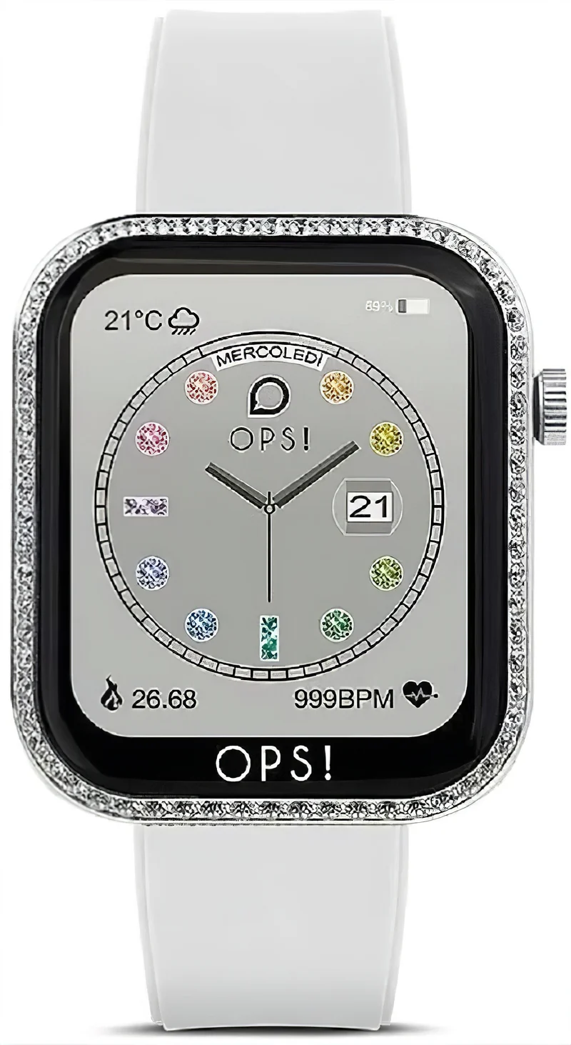 OPS! SMART Call Diamonds OPSSW-39 Unisex-Smartwatch • Stylisches Pop-Design • Bluetooth-Anruffunktion