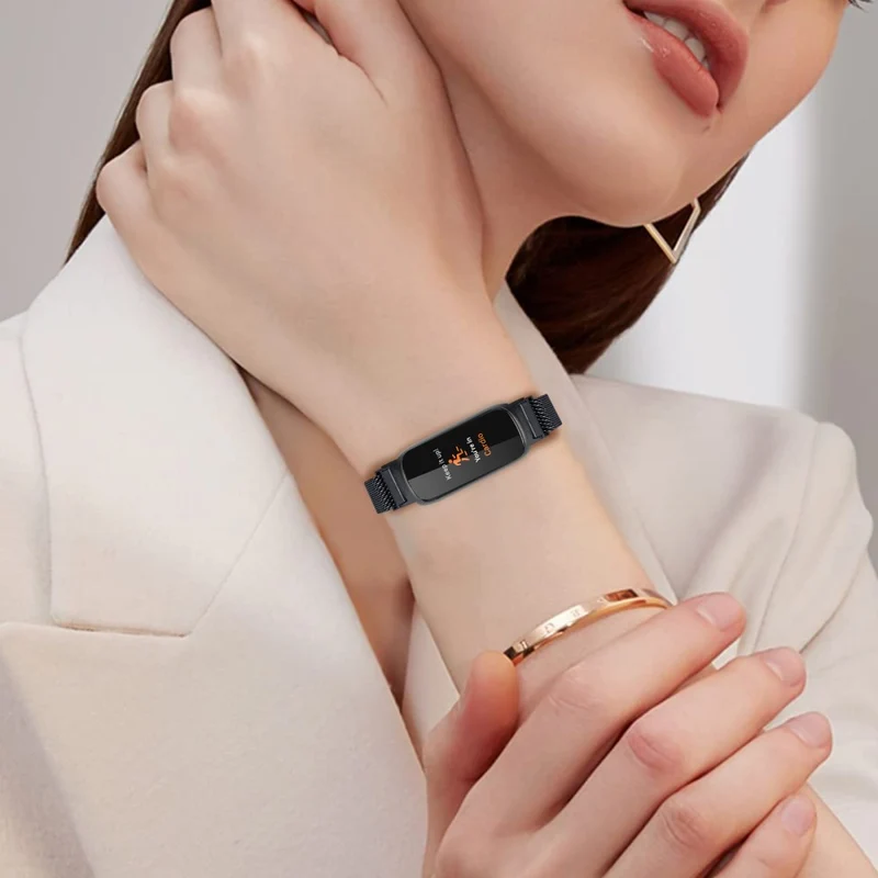 Premium Metal Strap for Fitbit Inspire 3 - Milanese Mesh Black