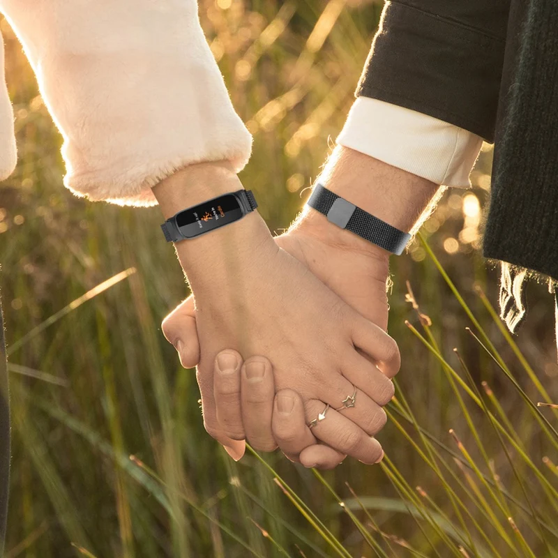 Premium Metal Strap for Fitbit Inspire 3 - Milanese Mesh Black