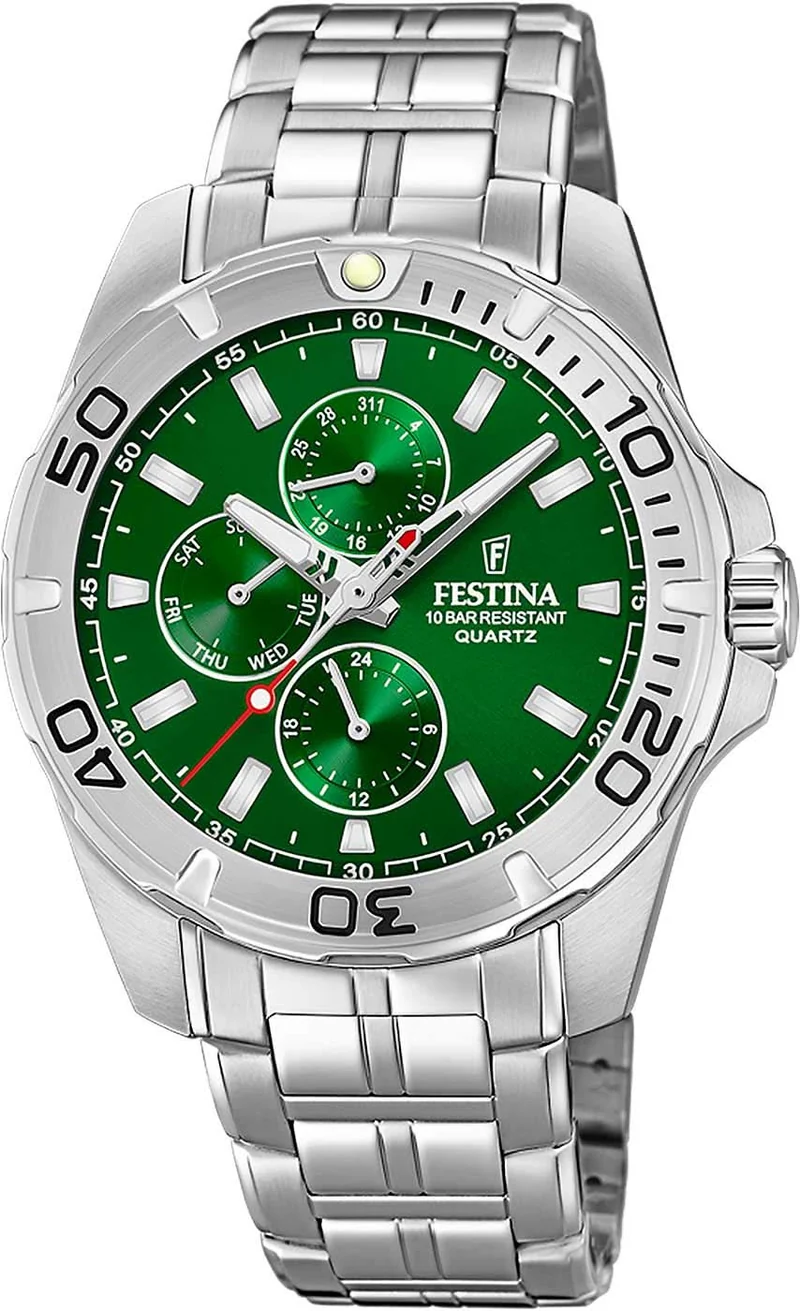 Festina Multifunction F20445/7 Herrenuhr • Edelstahl • 10 bar