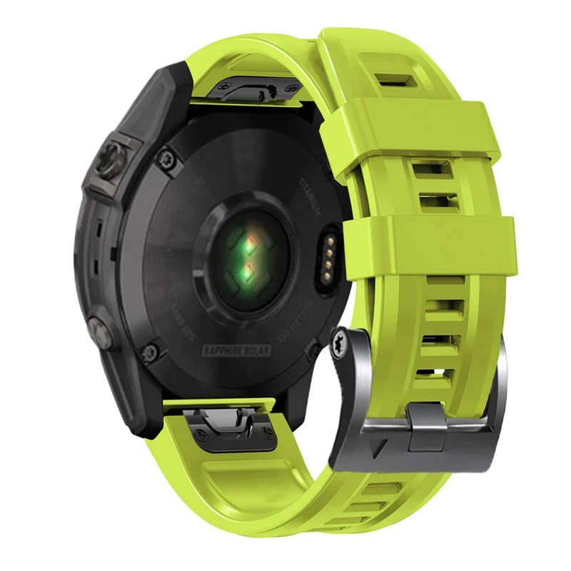 26mm silicone strap for Garmin watch with black buckle