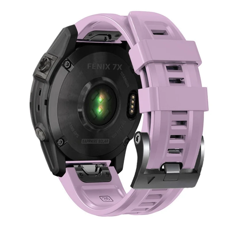 26mm silicone strap for Garmin watch with black buckle