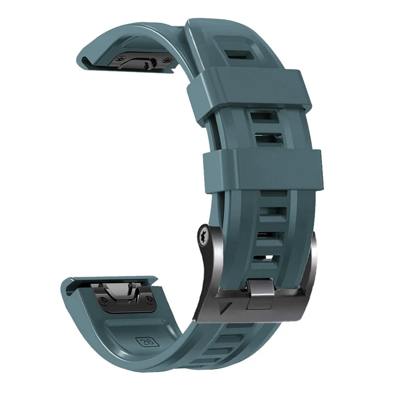 26mm silicone strap for Garmin watch with black buckle