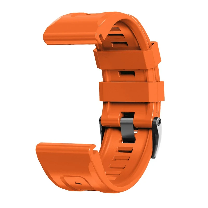 26mm silicone strap for Garmin watch with black buckle