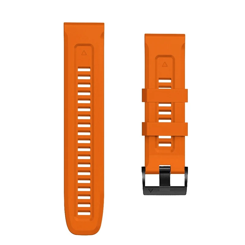 26mm silicone strap for Garmin watch with black buckle