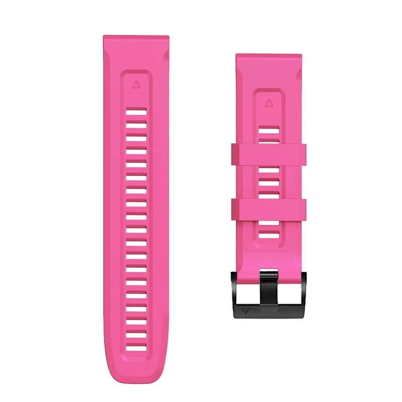 26mm silicone strap for Garmin watch with black buckle