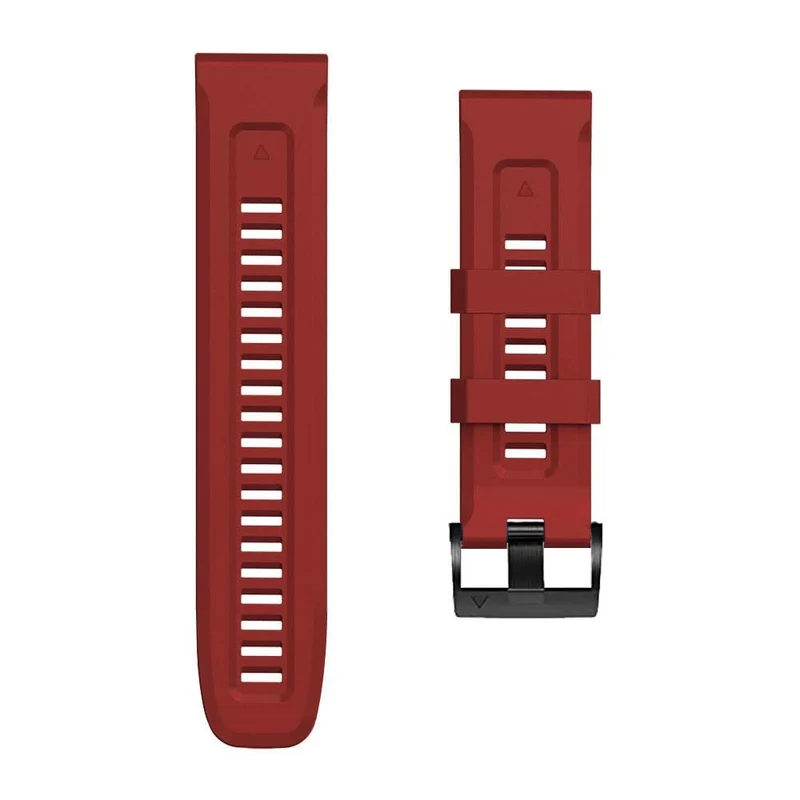 26mm silicone strap for Garmin watch with black buckle