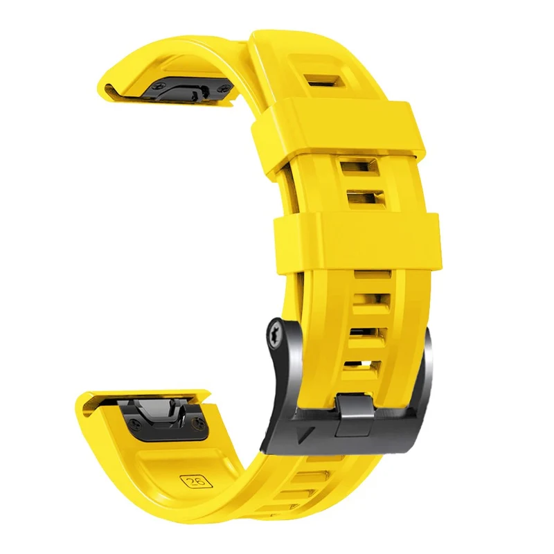 26mm silicone strap for Garmin watch with black buckle