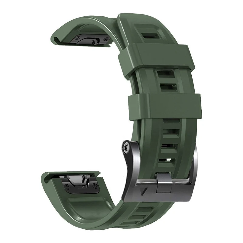 26mm silicone strap for Garmin watch with black buckle