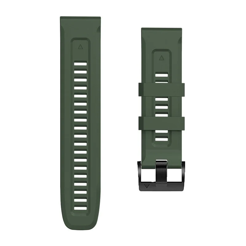 26mm silicone strap for Garmin watch with black buckle