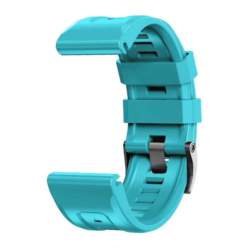 26mm silicone strap for Garmin watch with black buckle
