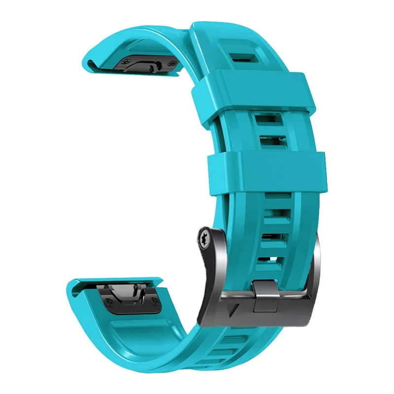 26mm silicone strap for Garmin watch with black buckle