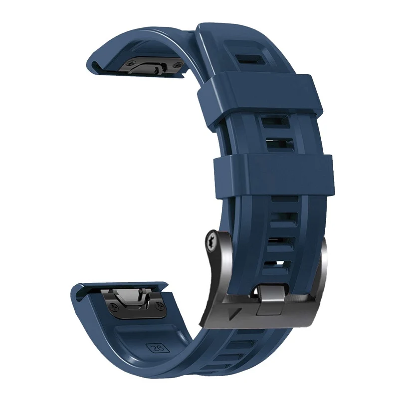 26mm silicone strap for Garmin watch with black buckle