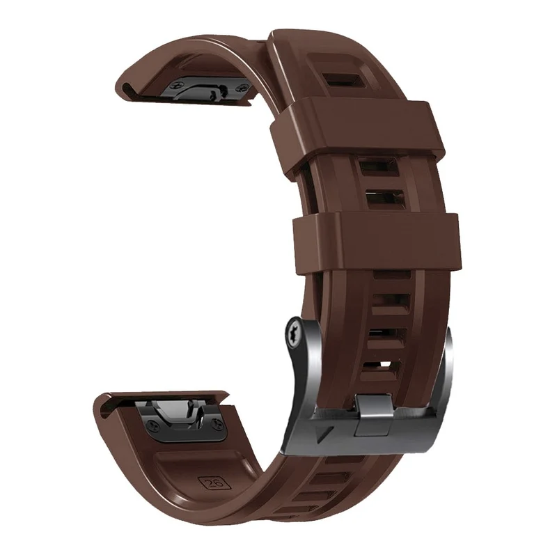 26mm silicone strap for Garmin watch with black buckle