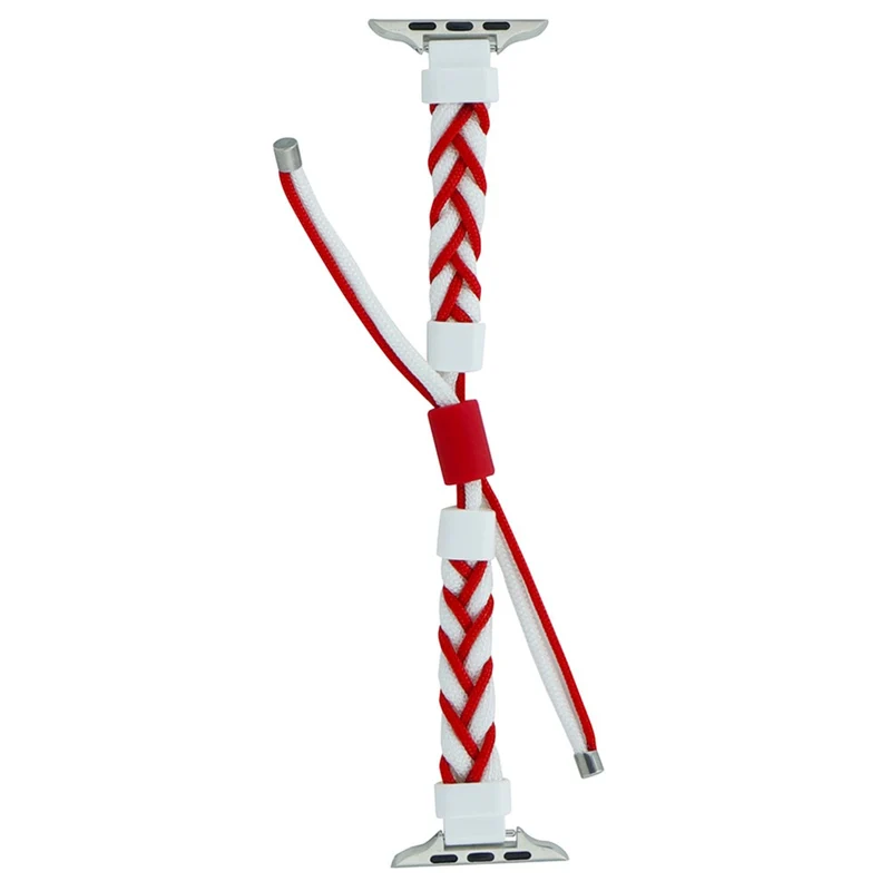 Apple Watch Series 8 (41mm) nylon silicone strap - White / Red