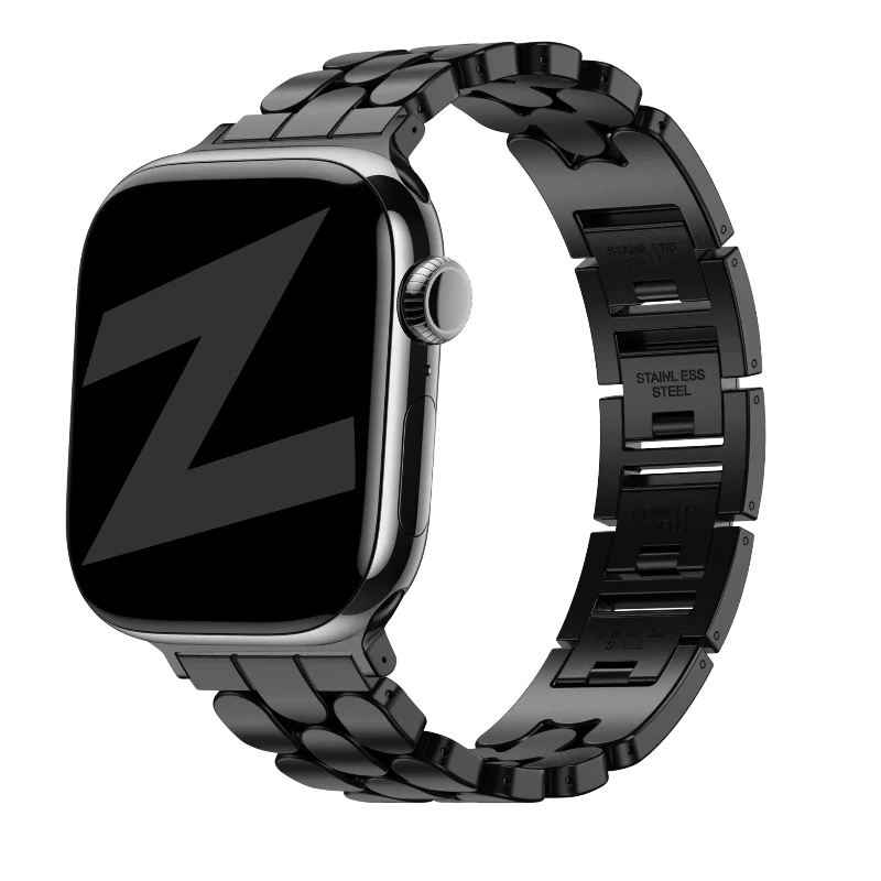 Bandz Apple Watch Stahlarmband 'Oval' (Schwarz)