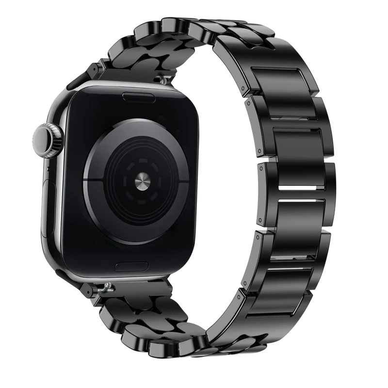 Bandz Apple Watch Stahlarmband 'Oval' (Schwarz)