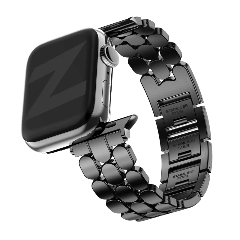 Bandz Apple Watch Stahlarmband 'Oval' (Schwarz)