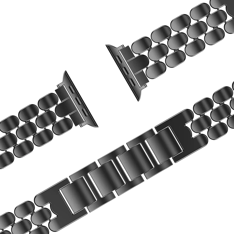 Bandz Apple Watch Stahlarmband 'Oval' (Schwarz)