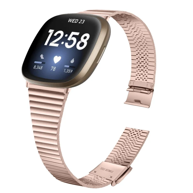 Fitbit Sense 2 / Versa 4 stainless steel strap - Pink Gold