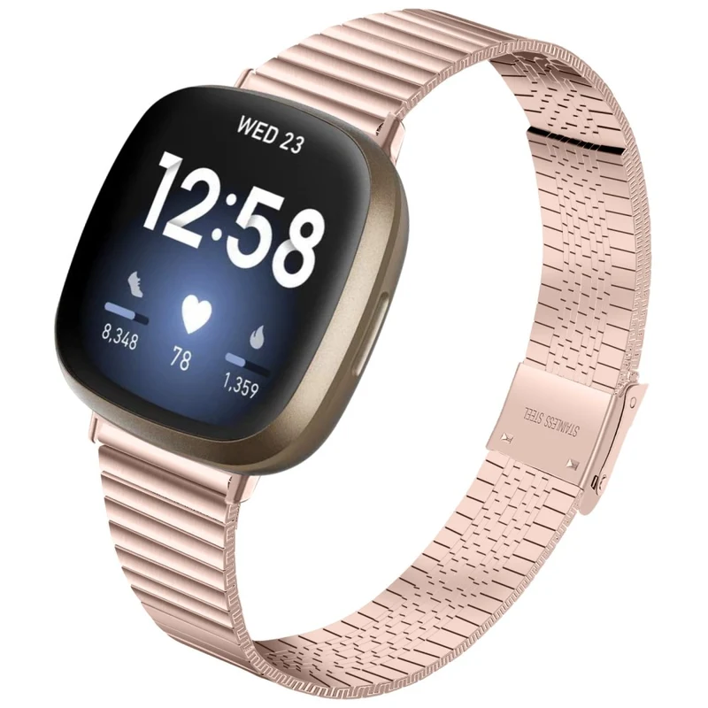 Fitbit Sense 2 / Versa 4 stainless steel strap - Pink Gold