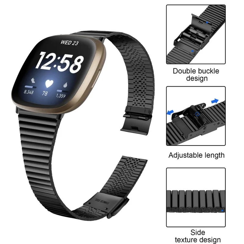 Fitbit Sense 2 / Versa 4 stainless steel strap - Pink Gold