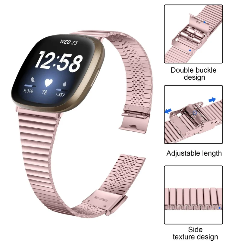 Fitbit Sense 2 / Versa 4 stainless steel strap - Pink Gold