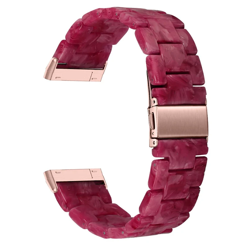Fitbit Sense 2 / Versa 4 resin style strap - Marble / Red