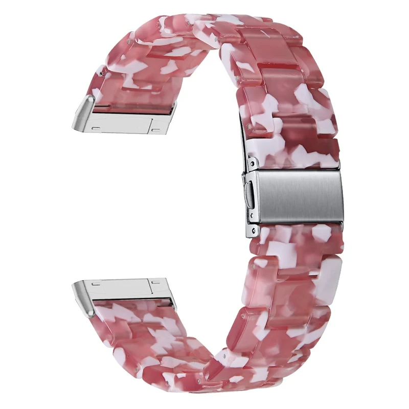 Fitbit Sense 2 / Versa 4 resin style strap - Marble / Red