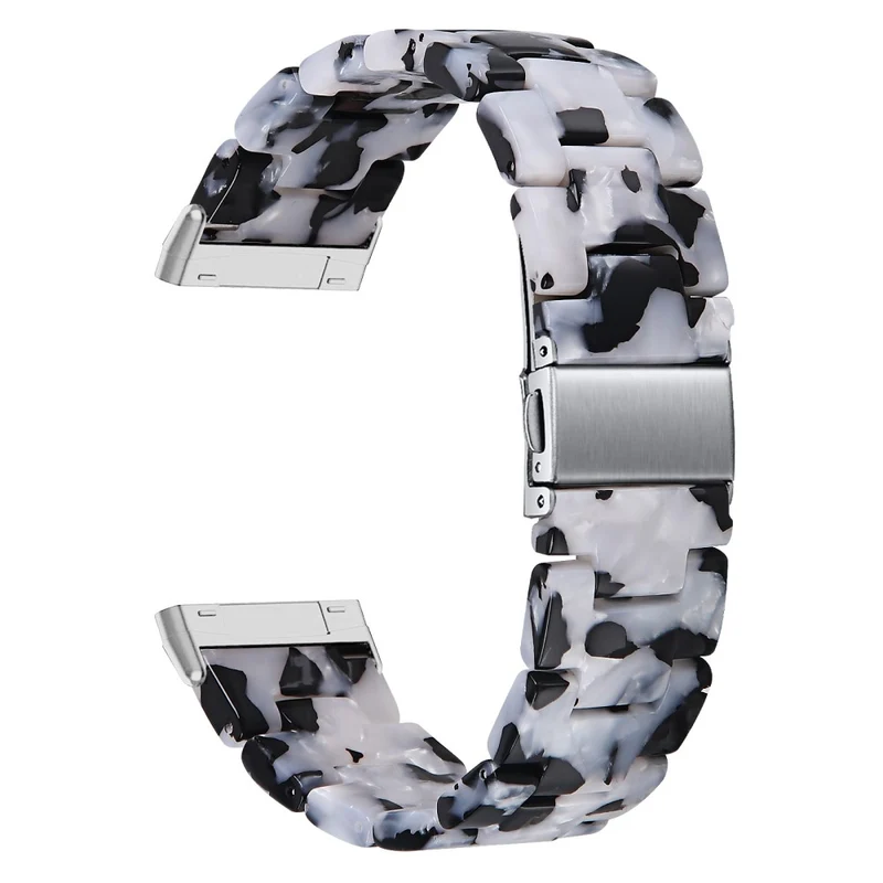 Fitbit Sense 2 / Versa 4 resin style strap - Marble / Red