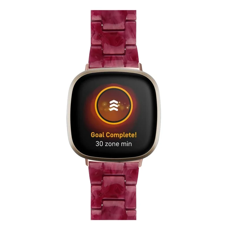 Fitbit Sense 2 / Versa 4 resin style strap - Marble / Red