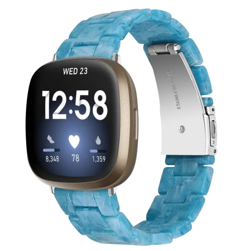 Fitbit Sense 2 / Versa 4 resin style strap - Marble / Red