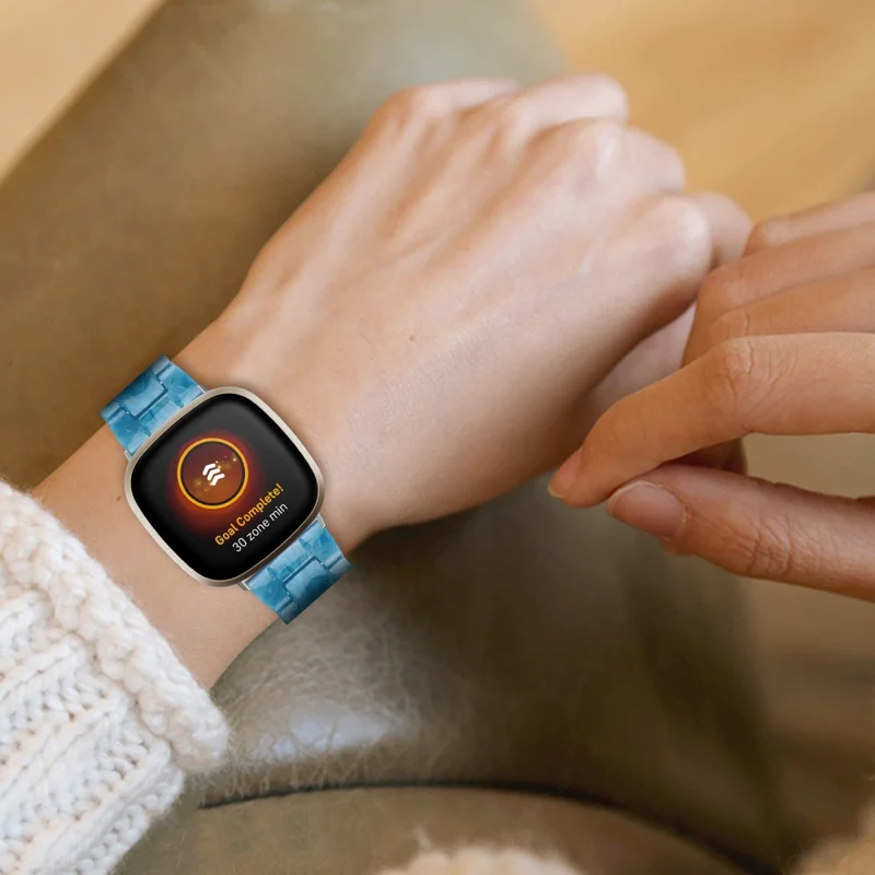 Fitbit Sense 2 / Versa 4 resin style strap - Marble / Red
