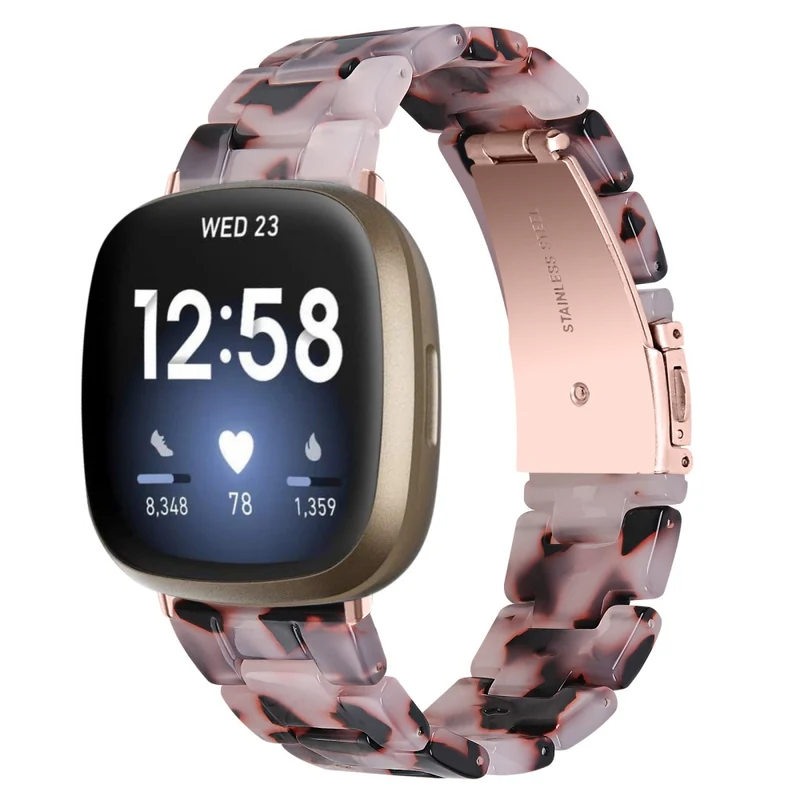 Fitbit Sense 2 / Versa 4 resin style strap - Marble / Red