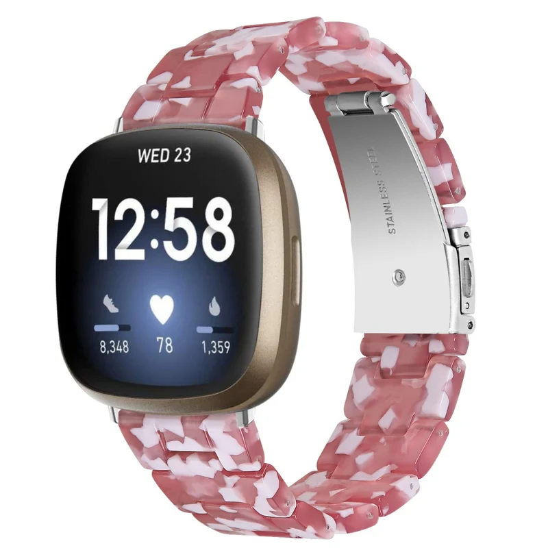 Fitbit Sense 2 / Versa 4 resin style strap - Marble / Red