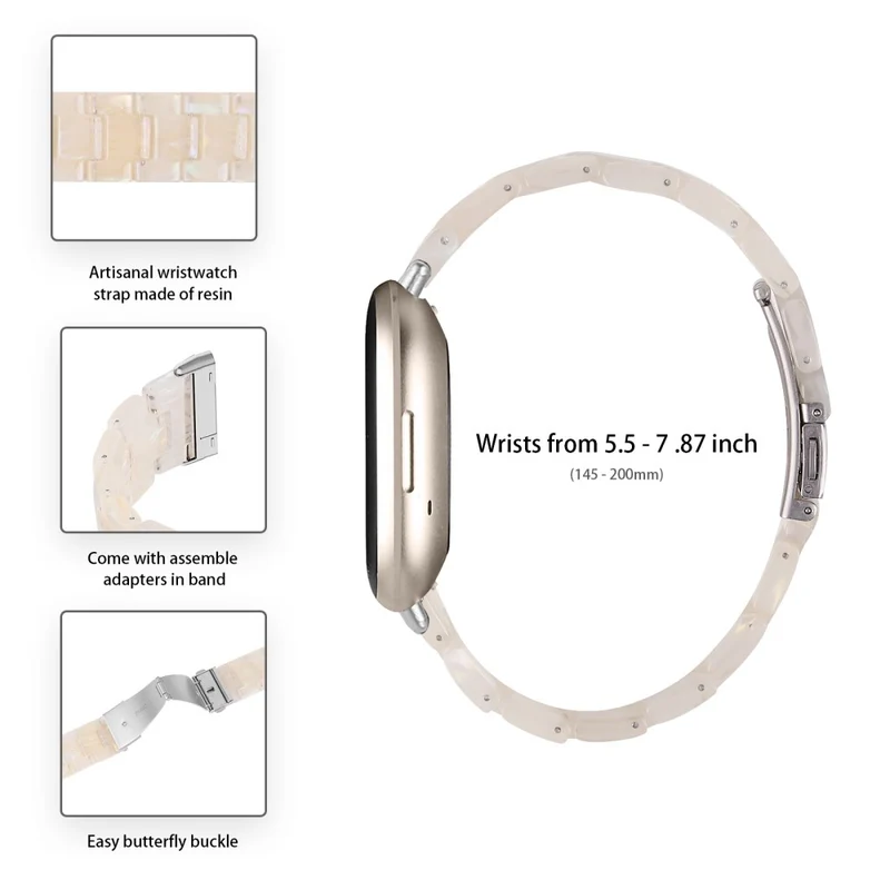 Fitbit Sense 2 / Versa 4 resin style strap - Marble / Red