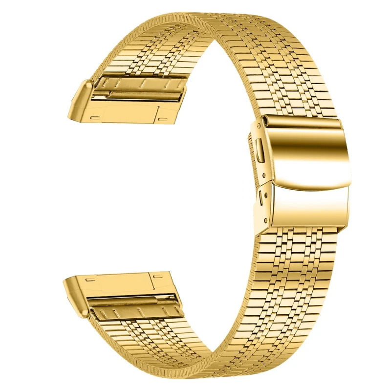 5 bead rhinestone stainless steel strap for Fitbit Sense 2 / Versa 4 - Silver / Rose Gold