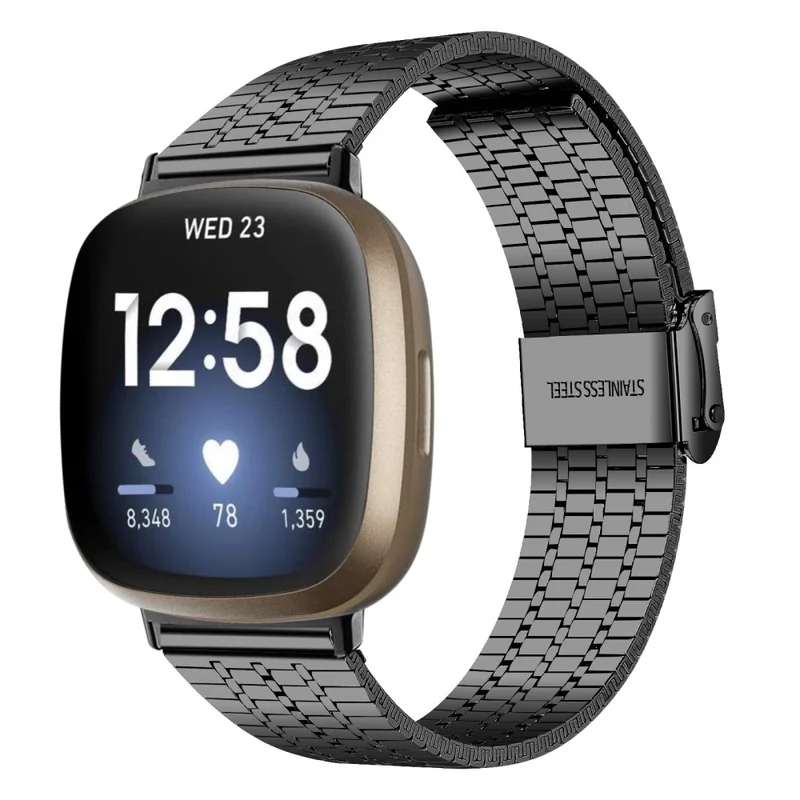 Fitbit Sense 2 / Versa 4 stainless steel strap with dual buckle