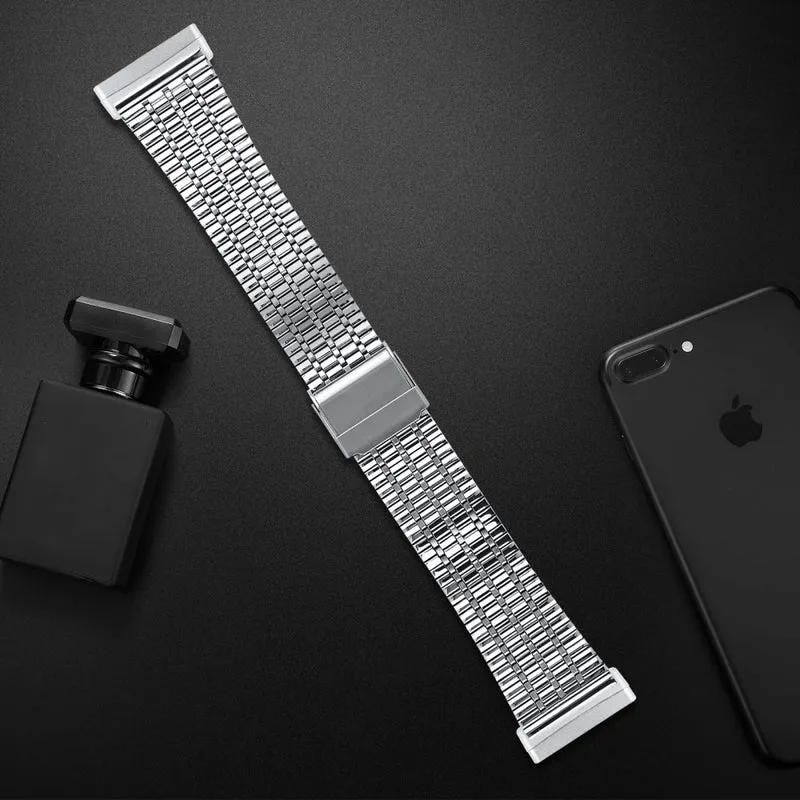 Fitbit Sense 2 / Versa 4 stainless steel strap with dual buckle