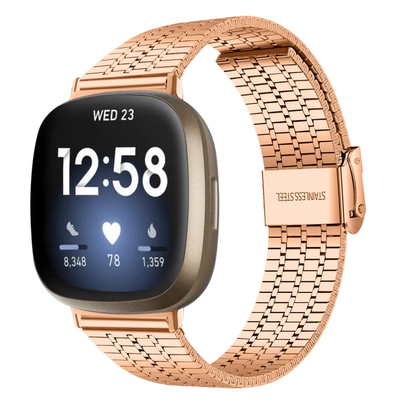 Fitbit Sense 2 / Versa 4 stainless steel strap with dual buckle
