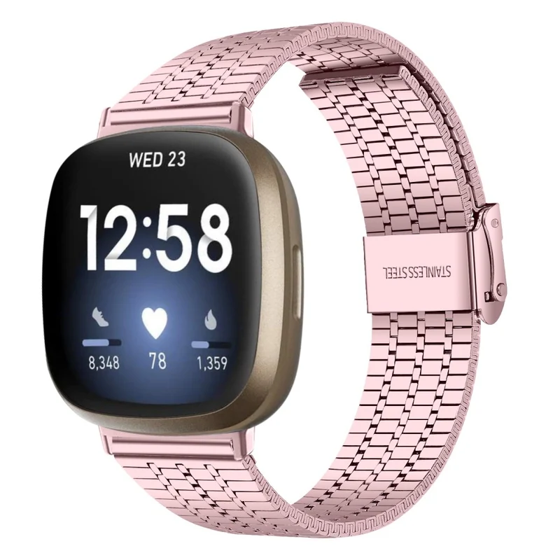 Fitbit Sense 2 / Versa 4 stainless steel strap with dual buckle