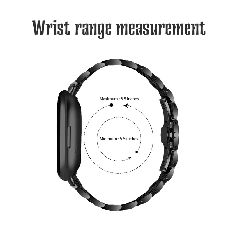 7 bead décor stainless steel strap for Fitbit Sense 2 / Versa 4