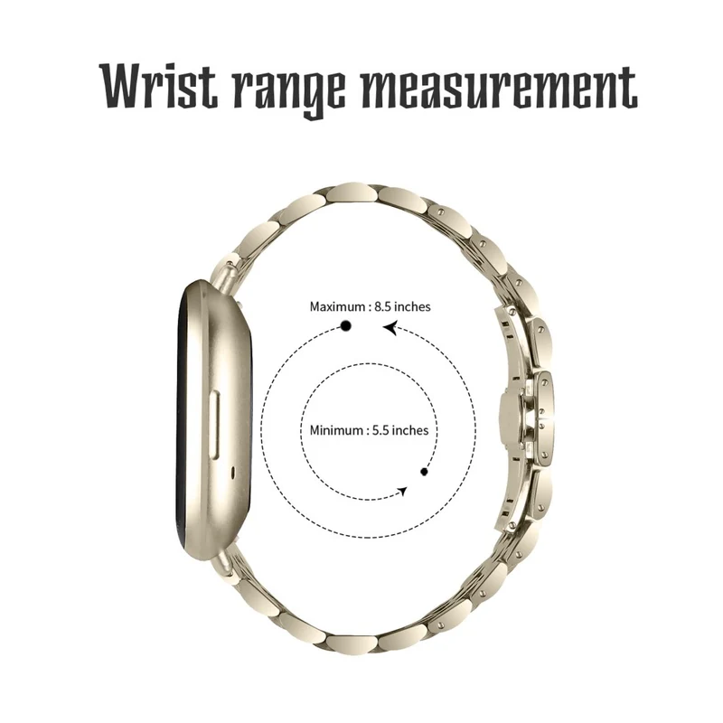 7 bead décor stainless steel strap for Fitbit Sense 2 / Versa 4 - Silver / Black