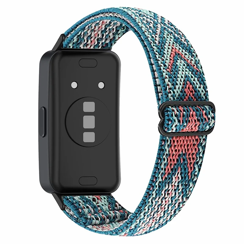 Huawei Band 8 elastic bohemian nylon strap - Pink / Orange